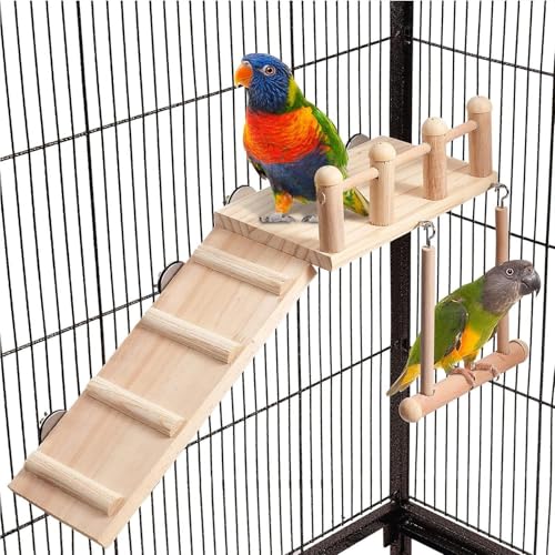 Perchoir pour perroquets avec balançoire pour cages d'inséparables - 4