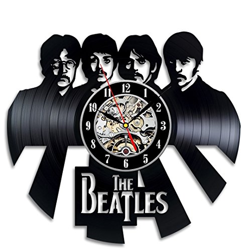 Horloge murale Vintage en vinyle the Beatles Chambre Décoration - Les Beatles, Paul McCartney, John Lennon, RIngo Starr, George Harrison Horloge murale Vintage en vinyle the Beatles Chambre Décoration