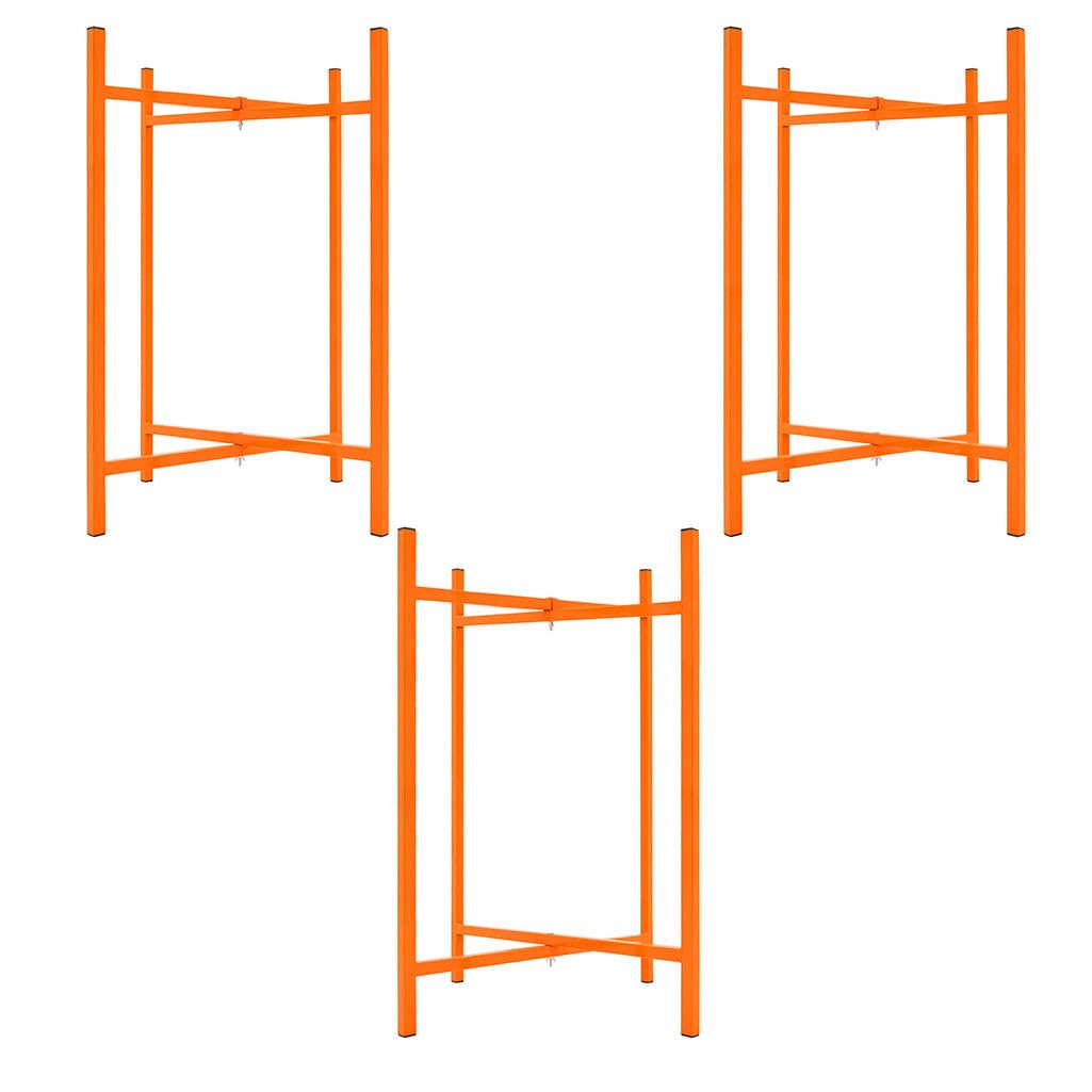 Mortar Spot Board Stand x 3 Heavy Duty 30" 750mm High Powder Coated Steel Box Section Frame Locking Mechanism Adjustable Foldable Design Easy Storage Bricklayers Plastering Holder Fixing Kit Included