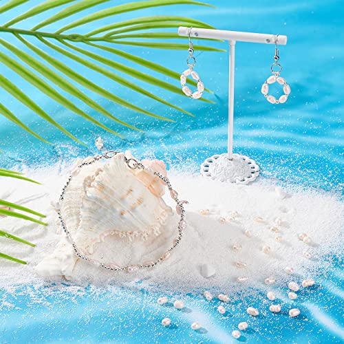 NBEADS 65 Pcs Natural Cultured Freshwater Pearl Beads, 3~4mm Mini White Rice Pearl Beads for Jewelry Craft Making Hole 0.6mm - Image 4