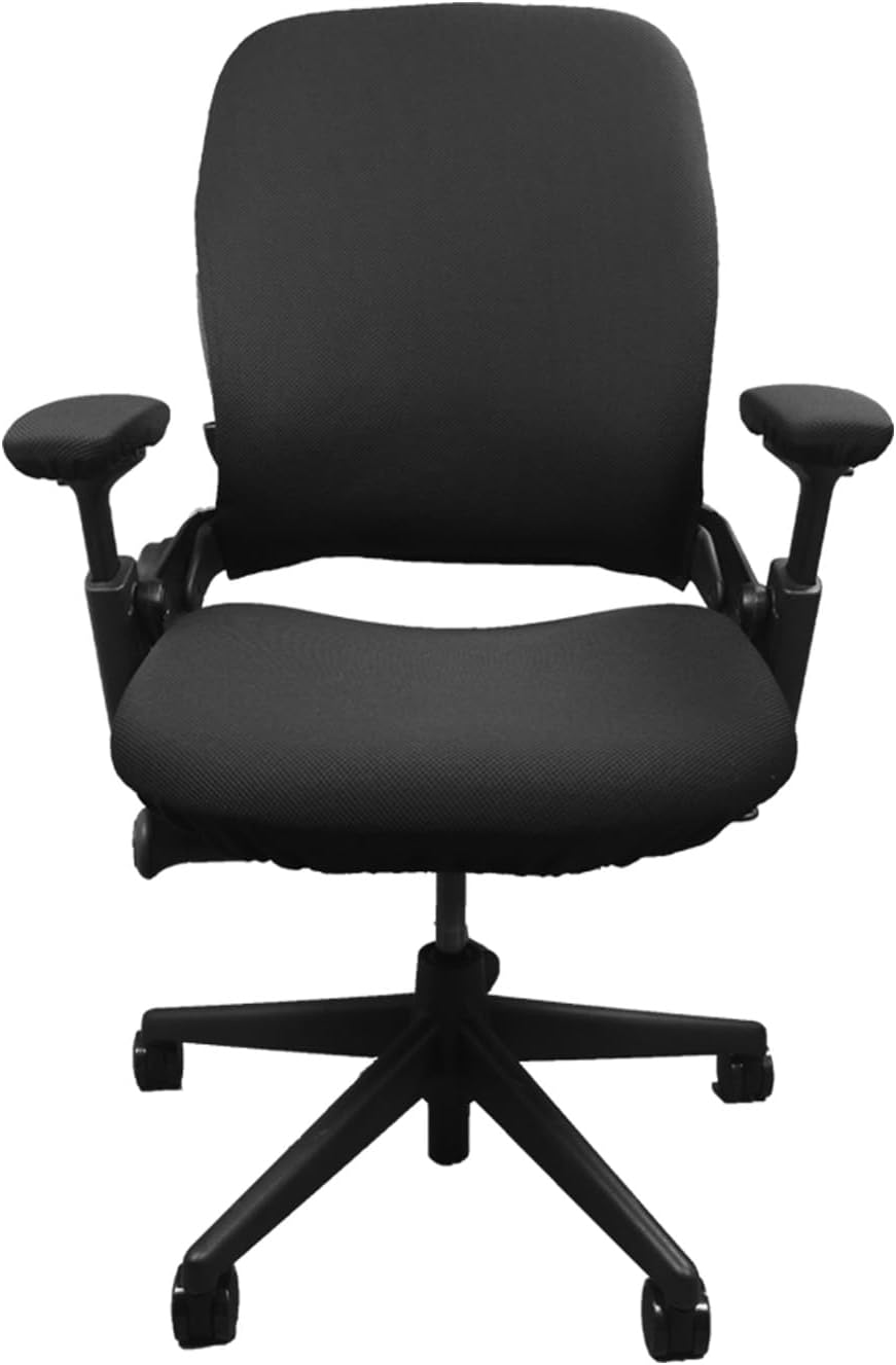 Suitable for Steelcase Leap V2 Chair Covers (4 Pieces Including armrest Covers) Breathable, Comfortable, and Slip-on (Graphite Black)