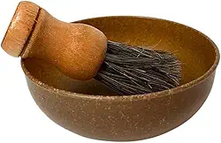 Kit de Barbear Clássico, Pincel com Cerdas Sintéticas e Cumbuca Saboeira, Design Ergonômico, Acabamento Premium