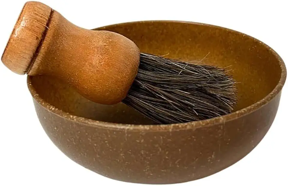 Kit de Barbear Clássico, Pincel com Cerdas Sintéticas e Cumbuca Saboeira, Design Ergonômico, Acabamento Premium