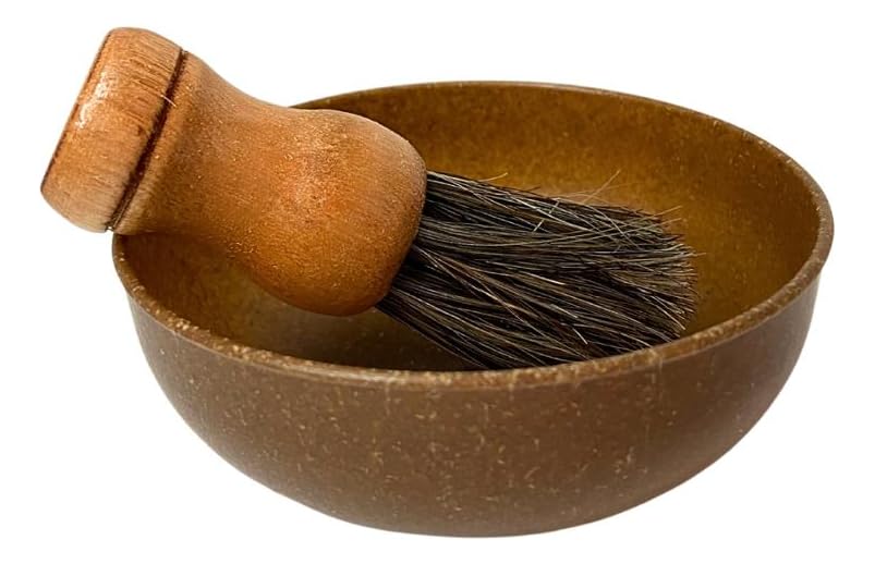 Kit de Barbear Clássico, Pincel com Cerdas Sintéticas e Cumbuca Saboeira, Design Ergonômico, Acabamento Premium