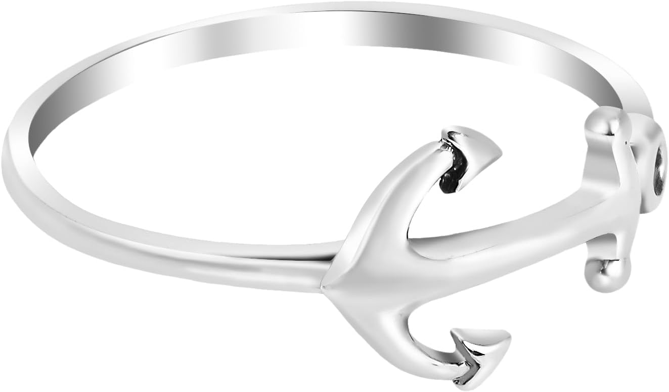AeraVida Nautical Anchor of Hope Band .925 Sterling Silver Ring | Unisex Rings Silver | 925 Sterling Silver Anchor | Hope Rings | Comfort Fit USA Sizes 6-11