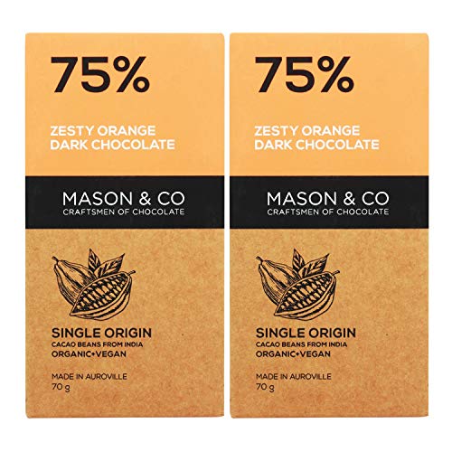 Image of Mason & Co. 75% Zesty Orange Dark Organic Exotic Artisanal Chocolate, 60g