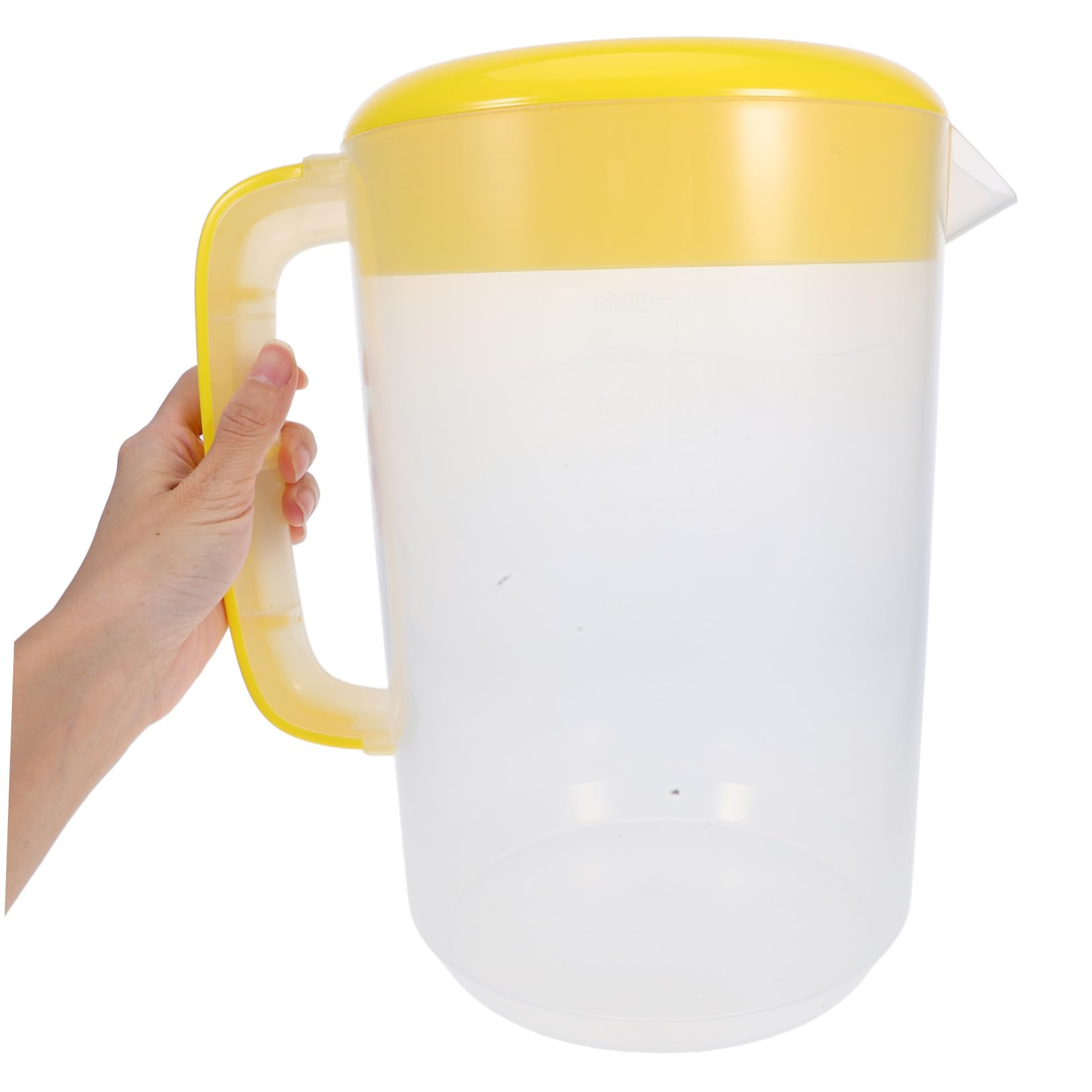 Alipis Jarra de Agua de Plástico Amarillo con Tapa, Gran Capacidad y Marcas de Medición, Ligera para Camping y Almacenamiento en Nevera, Paquete de 2 Unidades