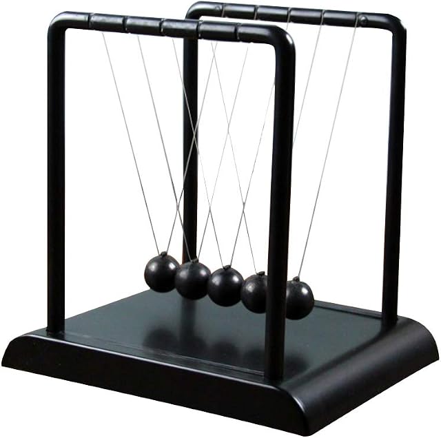 XYY Newtons Cradle Balance Balls Newton Pendulum Balance Balls Toys Science Desk Toy For Living Room And Office (Black, Large Size)
