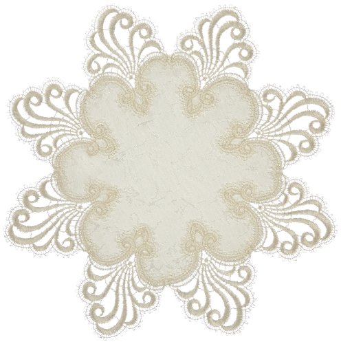 Plauener Spitze 3086E_11_32 Tischdecke Nizza E, Größe 32 cm, rund