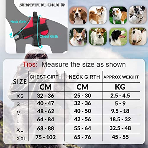 Image of PetVogue Dog Harness with 3M Reflective|No Pull Dog Body Belt|Reflective Dog Vest Oxford Fabric|Soft Padded Easy Control Dog Chest Neck Belt|No More Pulling & Choking|for All Size Dogs, Medium,Black