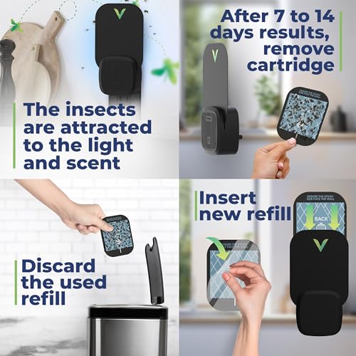 Image of VEYOFLY Fruit Fly Traps Indoor Plug-in UV, Gnat Trap, 2 Device + 6 Refills