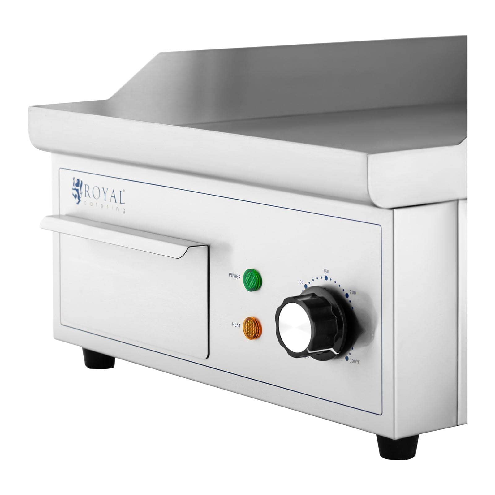 Royal Catering Fry Top Elettrico Doppio Piastra Elettrica per Grigliare RCPG45-M (360 x 380 mm, Piastra liscia + rigata, 2000 W)