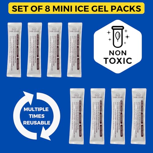 Image of Mini Ice Gel Pack Set | For Keeping Insulin, Vaccines, Drinks & Food Cool | Helpful in Cold Therapy | Ice Packs | Cold Packs (Mini, 8, count)