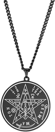 Tetragrammaton Jehovah Yahweh Collana con alfabeto ebraico Donna Uomo Collana con ciondolo cristiano ebraico in acciaio inossidabile  36