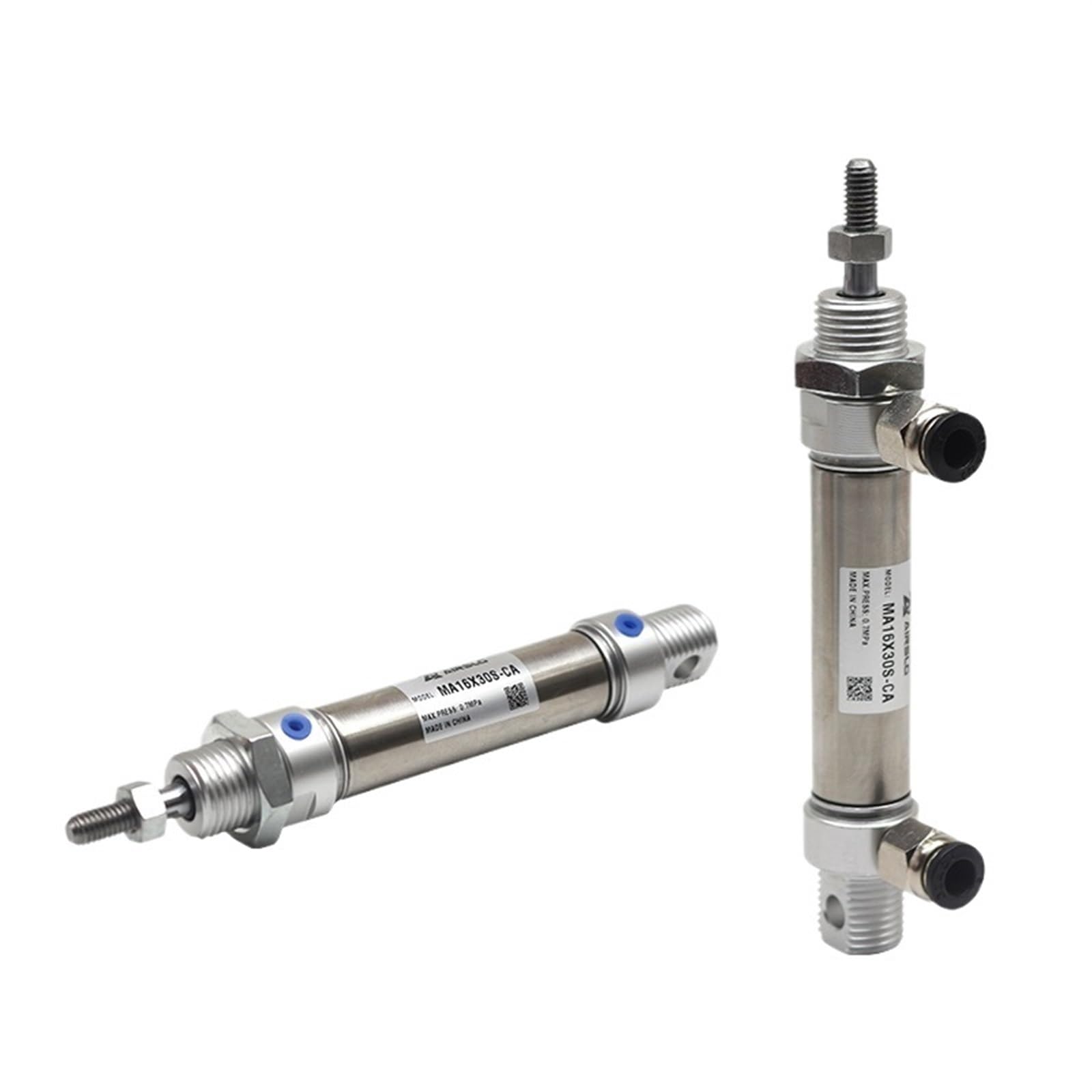 KXIWLUFV Pneumatic Stainless Air Cylinder Double Action Mini Round Cylinders MA20x100S MA20X50SU MA20X75SCA MA20X125SCM 20X80(Ma20x100s,-CA Pivot type)