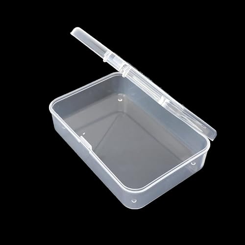 Miniatura 3 de yueton 4 cajas de plástico pequeñas rectangulares transparentes de 37 x 26 x 1 pulgadas mini cajas de almacenamiento de plástico estuche organizador