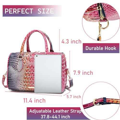 Image of Makcr Joacbv Top-Handle Crocodile Purses For Women Crossbody Leather Bags Trendy Large Capacity Tote with Shoulder Strap