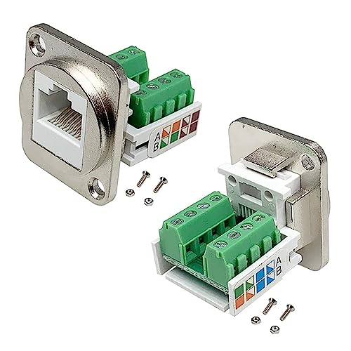 PENGLIN 2PCS RJ45 Panel Mount Screw Terminal Adapter miniatura 1