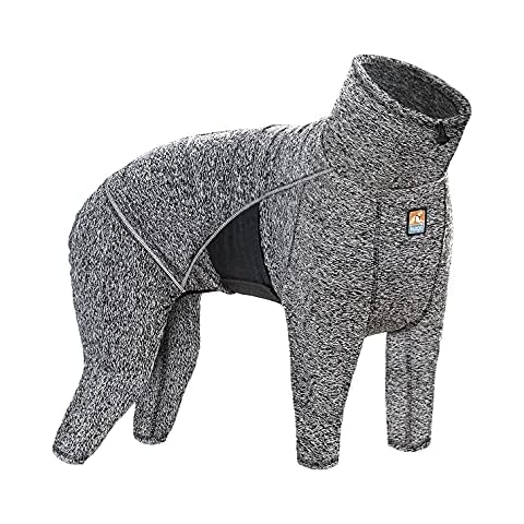 Kurgo Stowe Base Layer, Dog Onesie Body Warmer, Bodysuit for Dogs, Recovery Suit, Reduce Anxiety, Contains Shedding, Leash Opening, Reflective, Heather Black (X-Small) Cover