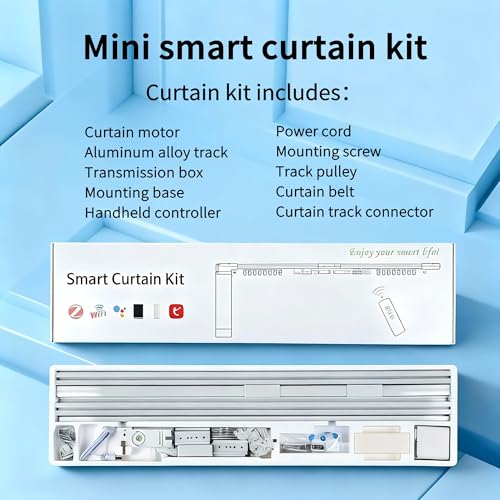 Smart Curtain Track System with Mini Wifi Motor, Automatic Ceiling Curtain Opener, Motorized Curtains Rod 165.3''(4.2m) with App, Voice, Remote Control, Compatible with Alexa,Google and Siri by Liutangfly - Image 4