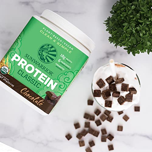 Brown Rice Protein Powder With Bcaa & Amino Acids Raw Rice Protein Shake Gluten Free Low Carb Dairy Free | Plant Based Classic Sprouted Brown Rice Protein Powder Chocolate 375G By Sunwarrior #TOP3