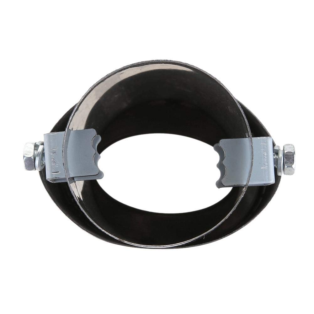Terminale Scarico Auto 58mm universale nero/argento acciaio inox auto scarico posteriore tubo di tail silenziatore punta singolo outlet coda accessori(Noir)