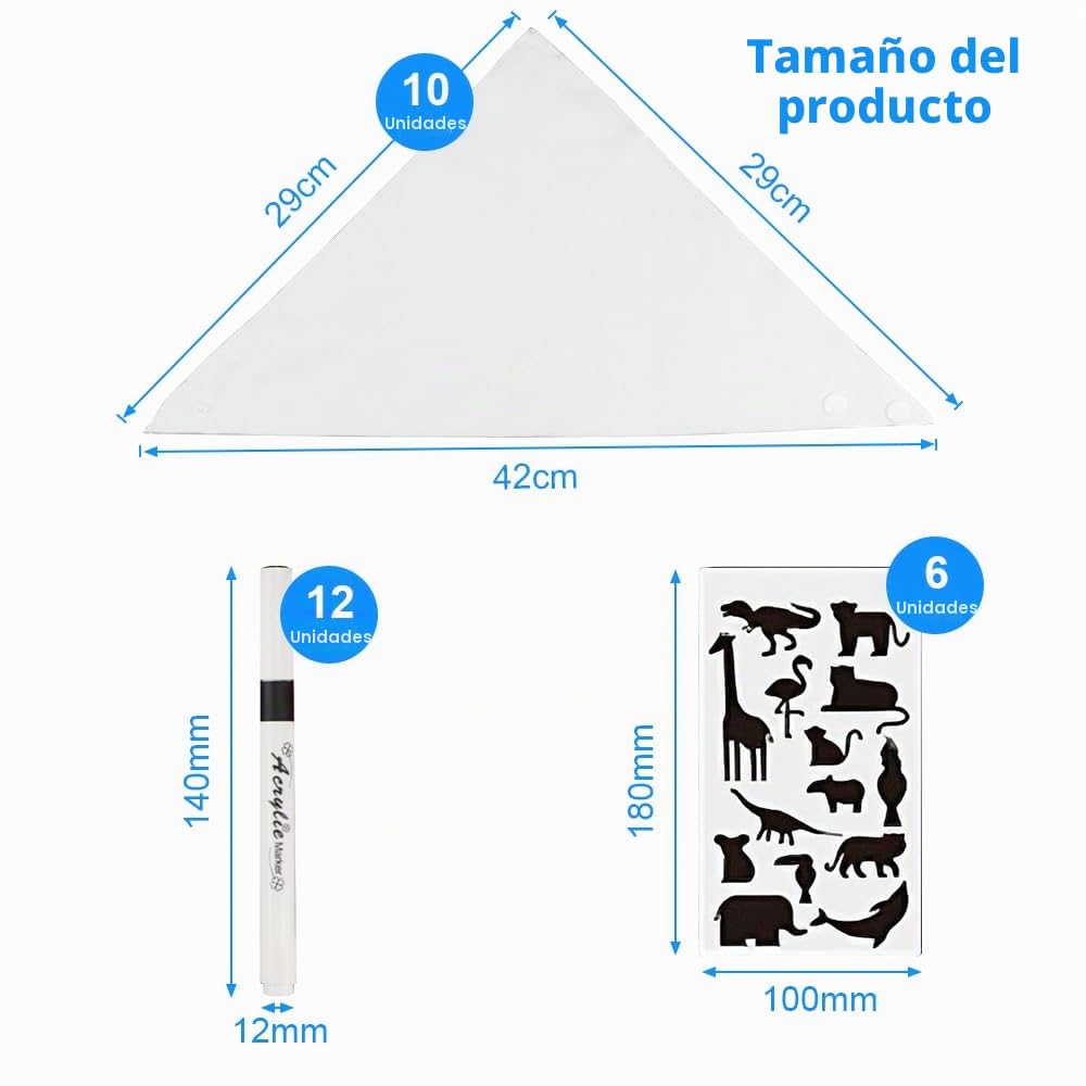 10 Piezas Baberos Bebé Algodón Blanco Pintar con Rotuladores | DAGORD Set DIY de Baberos para Bebés con 12 Rotuladores Textiles y 6 Plantillas Pintura Baby Shower Regalo