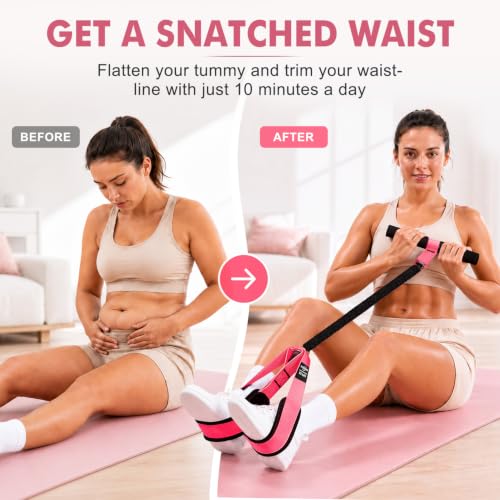 Pedal Resistance Band with Handle, Upgraded Durable Thickened Latex Tubes and Soft Foam Fabric Foot Pedal, Sit Up Exercise Equipment for Abdomen, Waist, Arm, Core/ABS, Leg, Physical Therapy - Image 2
