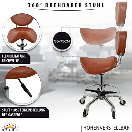 Sattelstuhl Vakon Salon – Höhenverstellbarer Sattelhocker mit Lehne