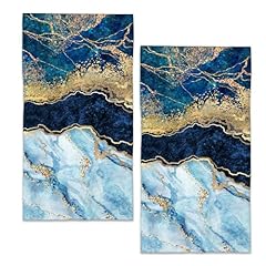 White Blue Gold Marble