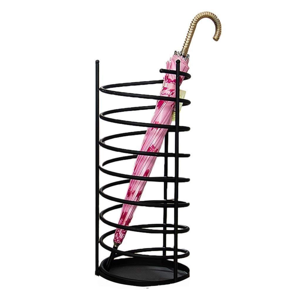 Porte-parapluies fer forgé doré seau rangement rond entrée poignée