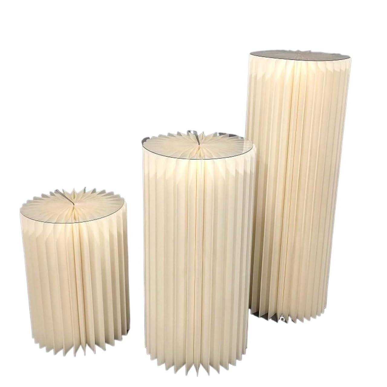 Składane stojaki cylindryczne, White Foldable Cylinder Pedestal Stand For Wedding, 30cm Diameter, 20-100cm Height, 5 Pcs(Small 3piece)