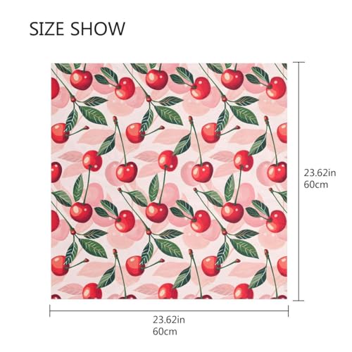 Women's Square Silk Hair Scarves and Wraps Headscarf Cherry Pink Head Neck Scarf Bandana 24inch2