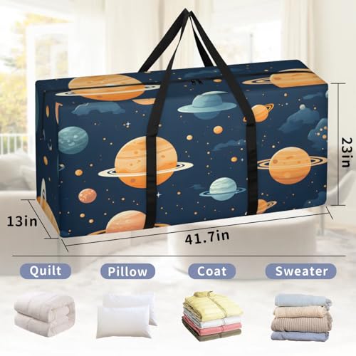 Artistic Galaxy Extra Large Moving Bags Heavy Duty Storage Bags Mystical Galaxy Cloth Wrap Around Handles Double Zipper Reusable Convenient Foldable Storage Tote for Travel Camping Space Save2