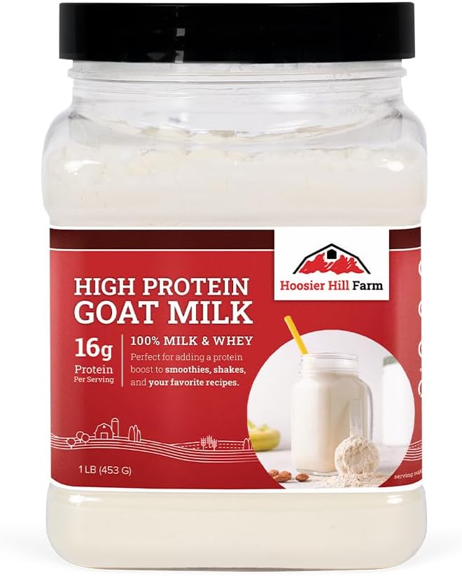 Hoosier Hill Farm High Protein Goat Milk Powder, 1LB (Pack of 1)