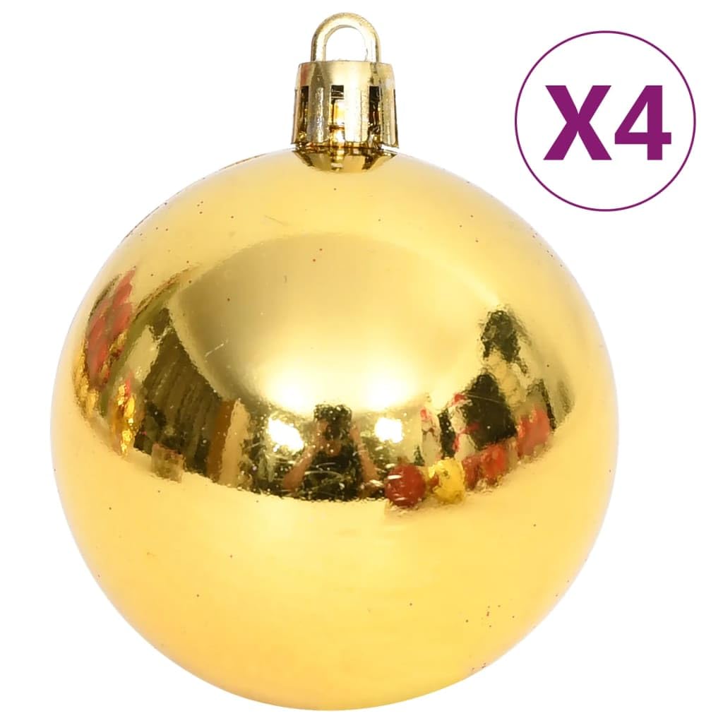 Juego de 108 bolas de Navidad doradas y rojas, plástico irrompible, con caja, diferentes tamaños y formas, joyas para Navidad, Adviento, punta de árbol, piñas, carámbanos, estrella colgante