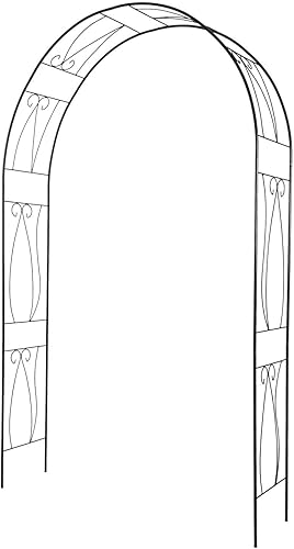 Miniatura 7 de Arcos y cenadores de jardín para exteriores, cenador de metal negro para plantas trepadoras, vides, rosas, arco de boda