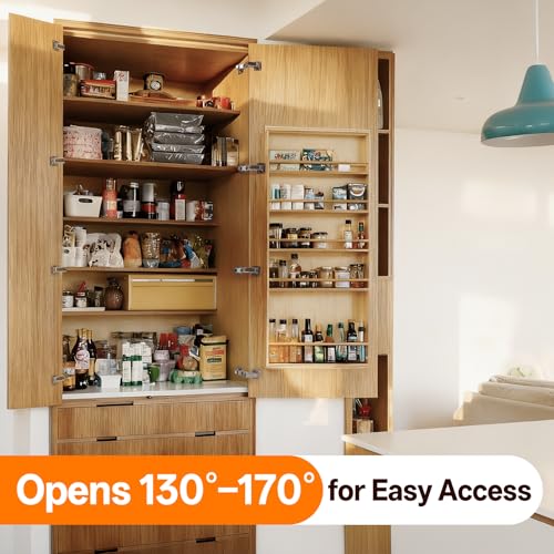 HBL' 170° Soft Close Cabinet Hinges, Wide Opening Hydraulic Cupboard Hinges for Thick Cabinet Doors, Heavy-Duty Angle Adjustable Overlay Design, 8 Pack by HBL' - Image 2