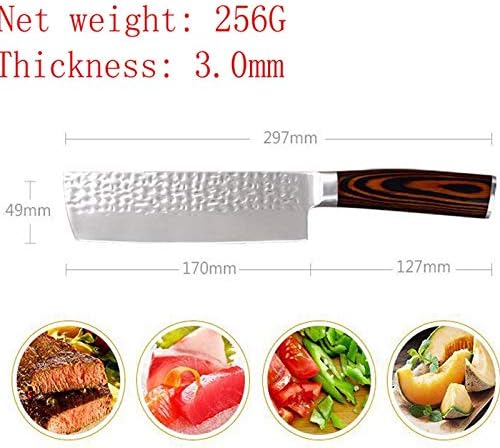 MAYiT Meat Cleaver Knife, Chef Knife Kitchen Knife Japanese Butcher Meat Cleaver Vegetable 7 inch German Stainless Steel Nakiri Cooking Cutter
