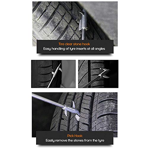 Pneu de carro Transparente Adaskala Stone Hook Limpador de pedra multifuncional Gancho de limpeza de