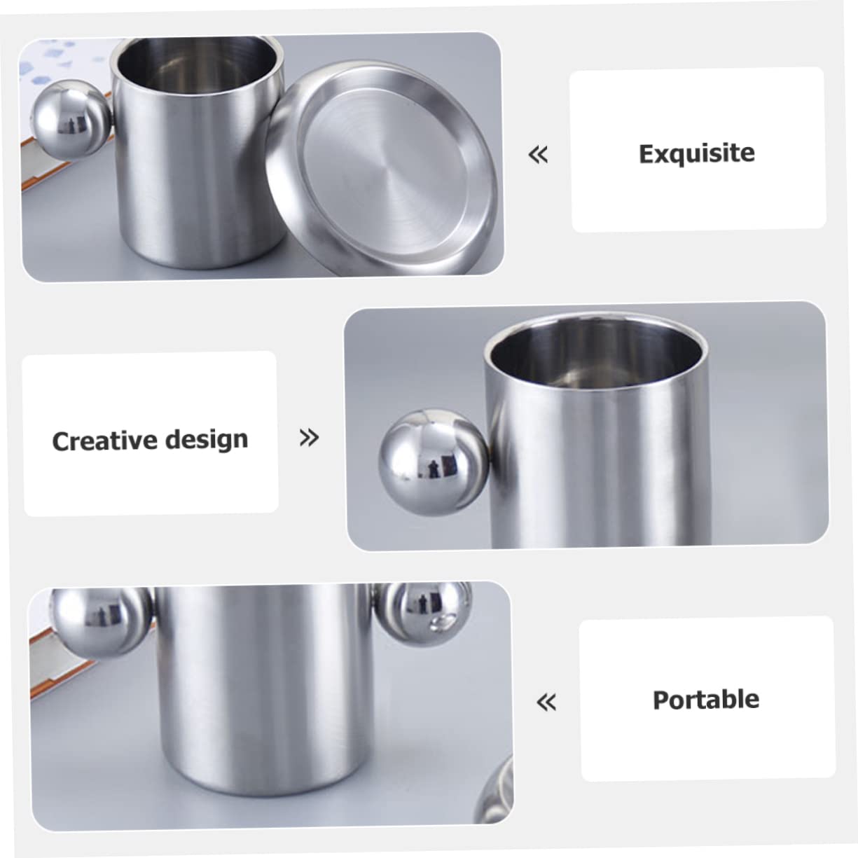 Hemobllo Lot De 2 Gobelets À Double Paroi En Acier Inoxydable Pour Camping Randonnée Eau Café Usage Domestique