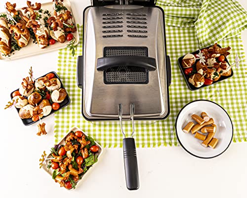 ROMMELSBACHER FRP 2135/E Kaltzonenfritteuse - Fassungsvermögen 3,5 Liter, Temperatur bis 190 °C stufenlos regelbar, 30 Minuten Zeitschaltuhr, zur Reinigung zerlegbar, Edelstahl – Bild 4