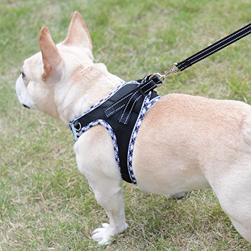 Mercano Soft Mesh Dog Harness and Leash Set, Step-in Reflective Breathable Lightweight Vest Harnesses with Safety Buckle for Small Dogs, Cats (Black White, M) by Mercano - Image 5
