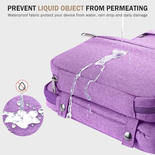 Voova Laptop Sleeve Case 15.6 Inch Compatible with MacBook Air 15 M2/M3/M4, MacBook Pro 15/16, 15-16" Hp Lenovo Dell Acer Asus, 2 in 1 Waterproof Computer Bag with Detachable Accessory Pouch, Lavender by Voova - Image 6
