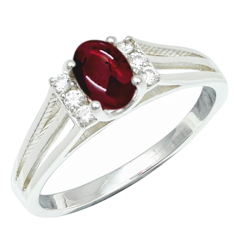 Edelstein Ring silberplattiert für Damen und Herren stilvoll alle Größen Geschenkidee handgefertigter Schmuck CRG1241AA