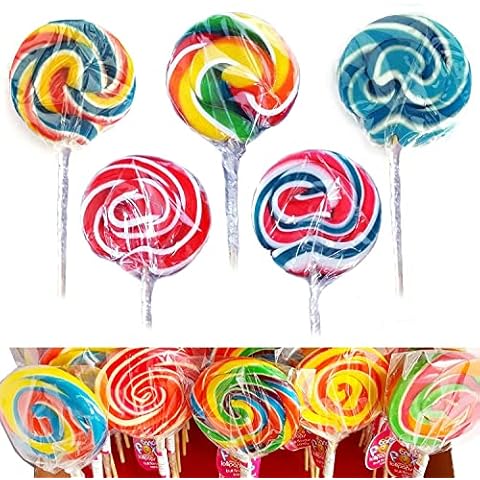 WHEEL SWIRL LOLLIPOPS ¦ Colourful Party Lollies Birthday Cake Decoration ¦ Fruity flavours ¦ by poundfox© (10) Cover