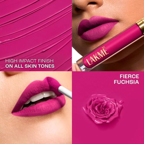 Image of Lakme Rouge Bloom Matte Lip Liquid Fierce Fuchsia 502-3.5ml