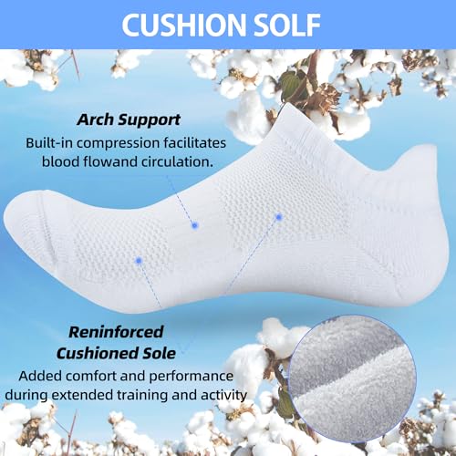 Image of ATBITER Women's Ankle Socks Cushioned Running Athletic No Show Socks-6Pairs | Ladies Low Cut Short Workout Gym Socks With Tab Non Slip for Yoga Pilates Casual Dress Flats Sneaker Shoe Size 6-8 /8-10 /10-12