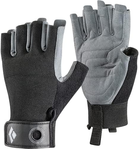 Black Diamond Crag Half-Finger Gloves, Black, Large