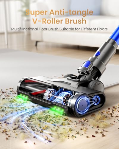 Image of Cordless Vacuum Cleaner, Upgraded 650W 60KPA 70Mins Vacuum Cleaners for Home, Self-Standing Stick Vacuum Cleaner, Anti-tangle Wireless, OLED Screen, 1.8L Cup for Hardwood Floors,Carpet,Pet Hair,Car